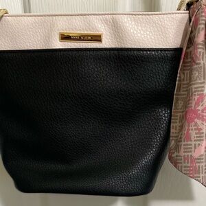 ANNE KLEIN …Black and Cream Women's Crossbody Bag